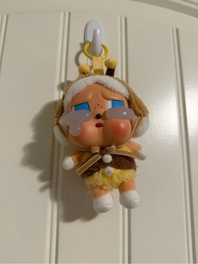Popmart Crybaby Cute Yellow Bee Plush Keychain Toy with Crying Face